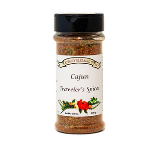 Lesley Elizabeth Cajun Traveler’s Spices—bold, zesty blend with Southern heat for meats, veggies, and soulful one-pot meals.